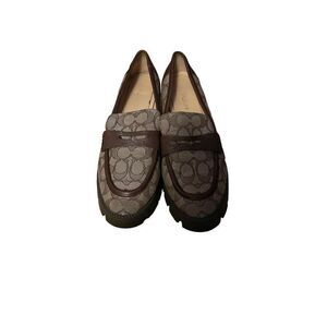Coach - Brown Logoed Cora Loafers - 9.5